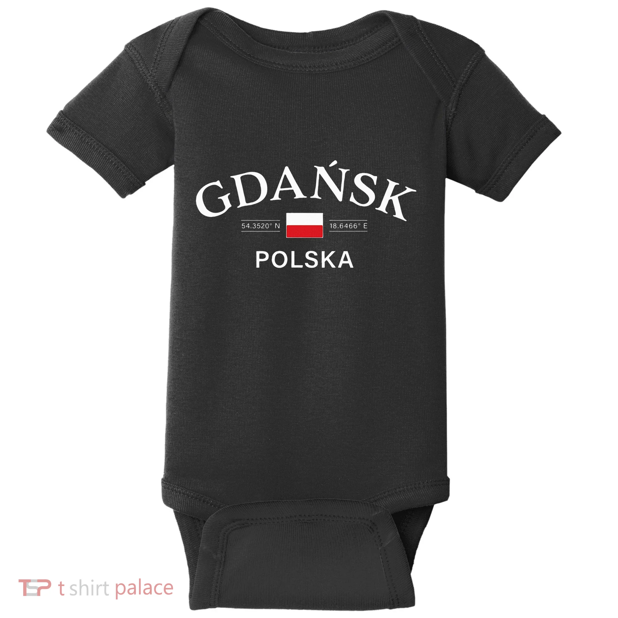 Gdansk Polska Polish Coordinates Baby Bodysuit