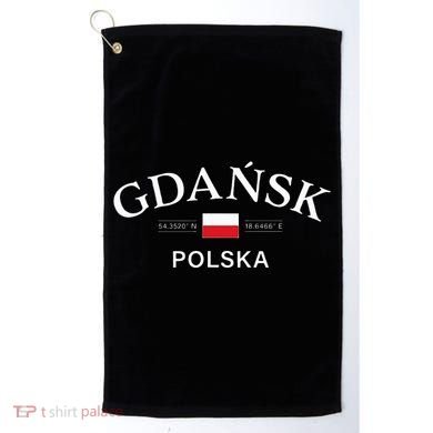 Gdansk Polska Polish Coordinates Golf Towel