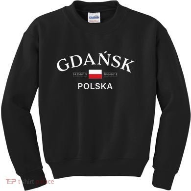 Gdansk Polska Polish Coordinates Kids Sweatshirt