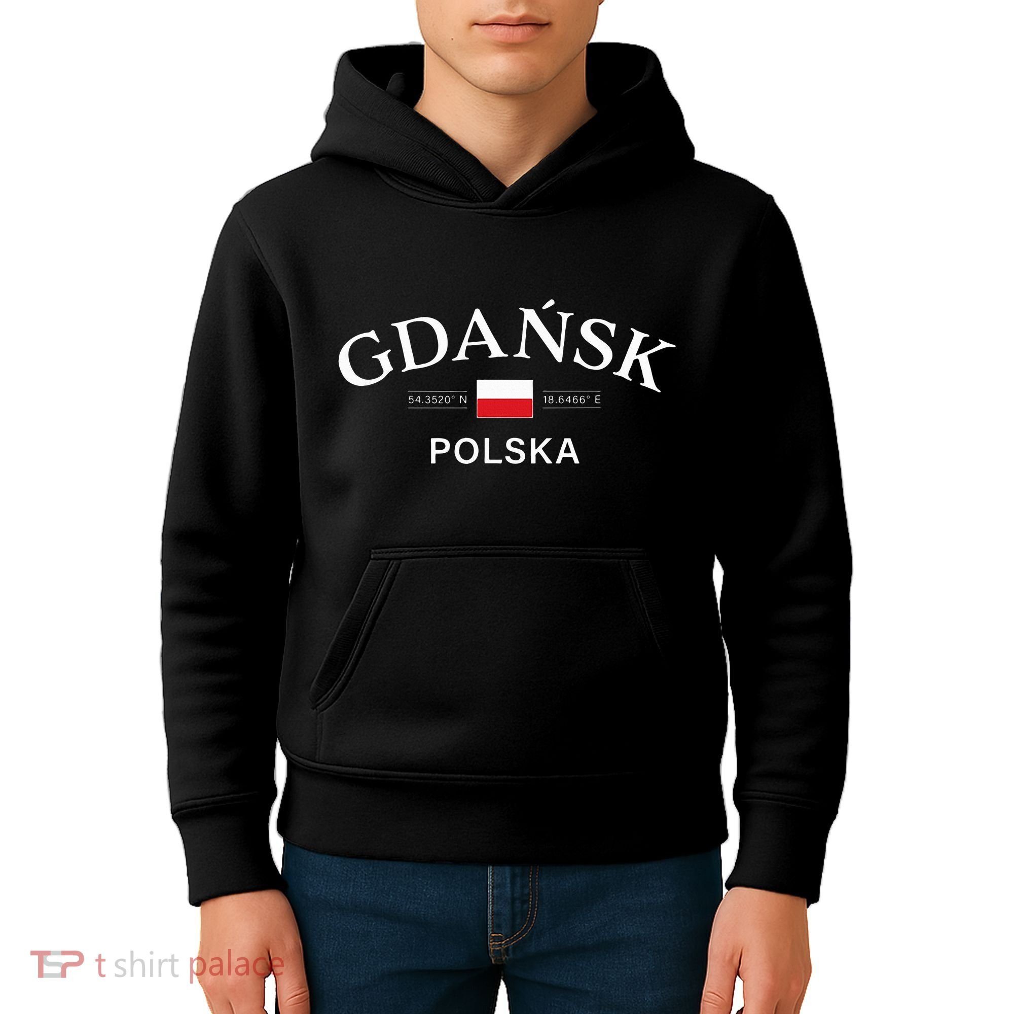 Gdansk Polska Polish Coordinates Kids Hoodie