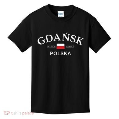 Gdansk Polska Polish Coordinates Kids T-Shirt