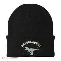 Groovy Pregosaurus Pregnancy Announcet Expecting Mom Gift Beanie thumb 0
