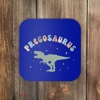 Groovy Pregosaurus Pregnancy Announcet Expecting Mom Gift Coaster thumb 0