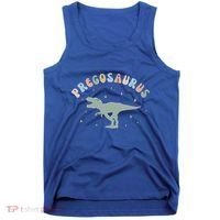 Groovy Pregosaurus Pregnancy Announcet Expecting Mom Gift Tank Top thumb 0