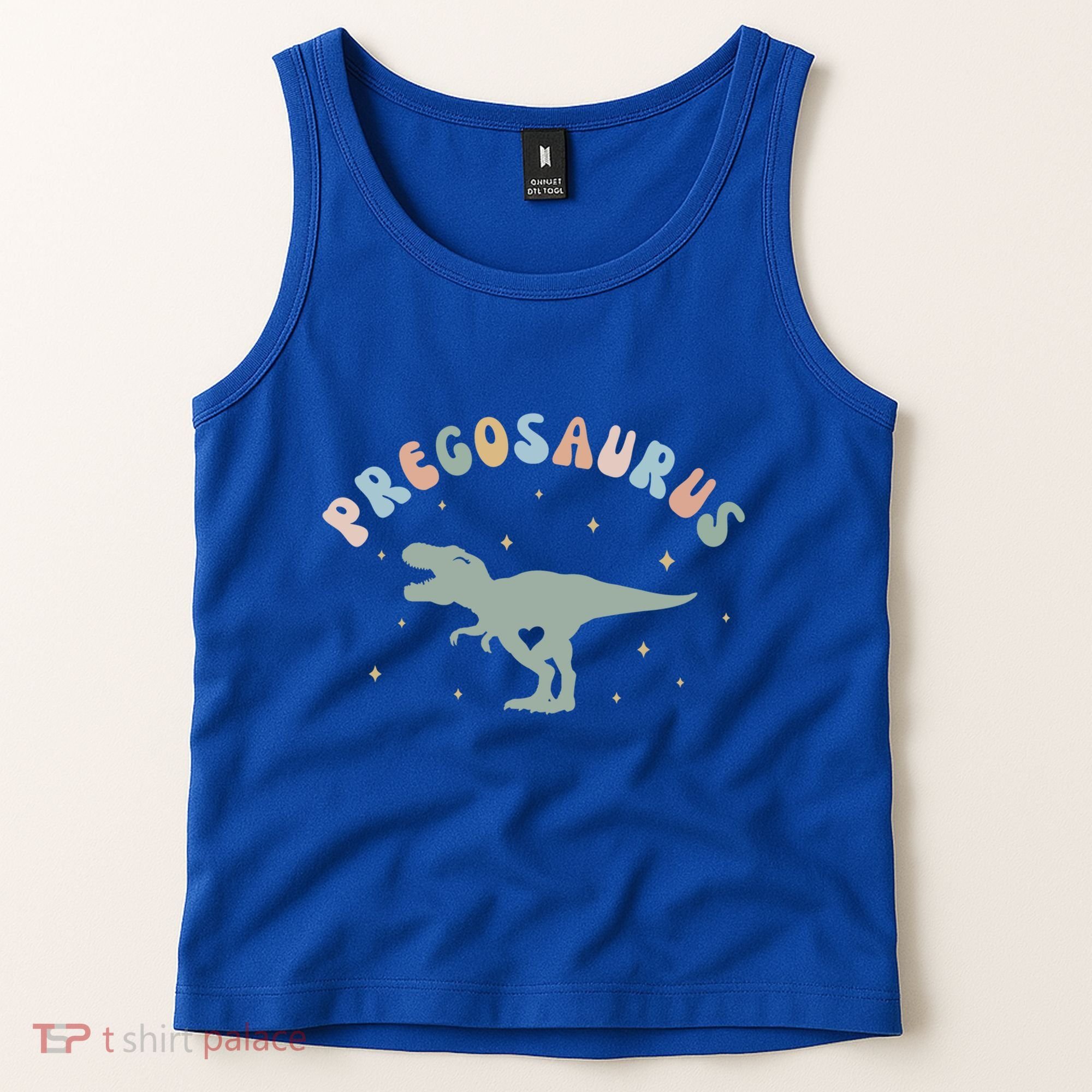 Groovy Pregosaurus Pregnancy Announcet Expecting Mom Gift Tank Top