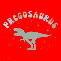 Groovy Pregosaurus Pregnancy Announcet Expecting Mom Gift Santa Hat thumb 1