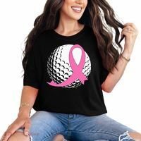 Golf Pink Ribbon Breast Cancer Awareness Comfort Colors T-Shirt thumb 0