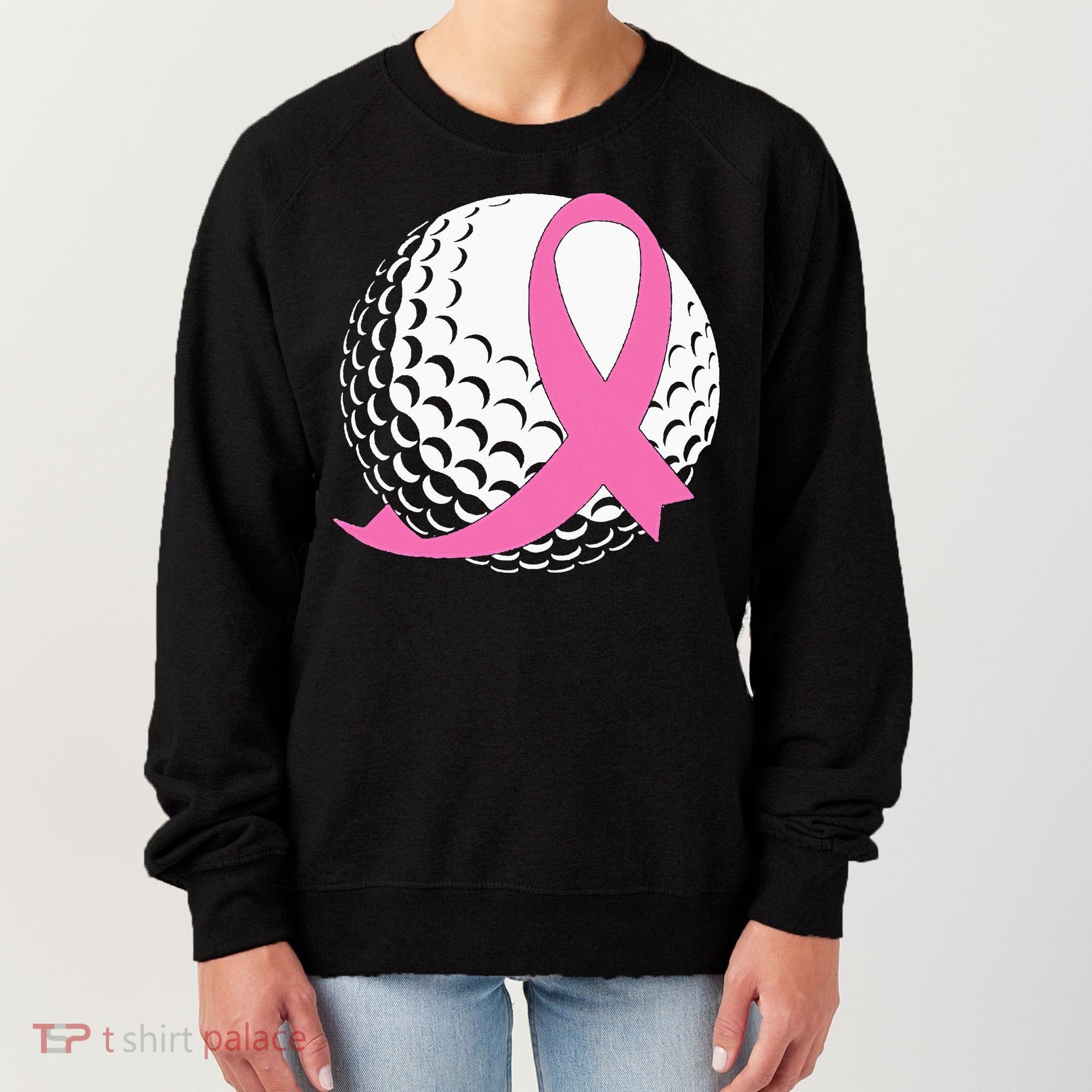 Golf Pink Ribbon Breast Cancer Awareness Women's Sweatshirt