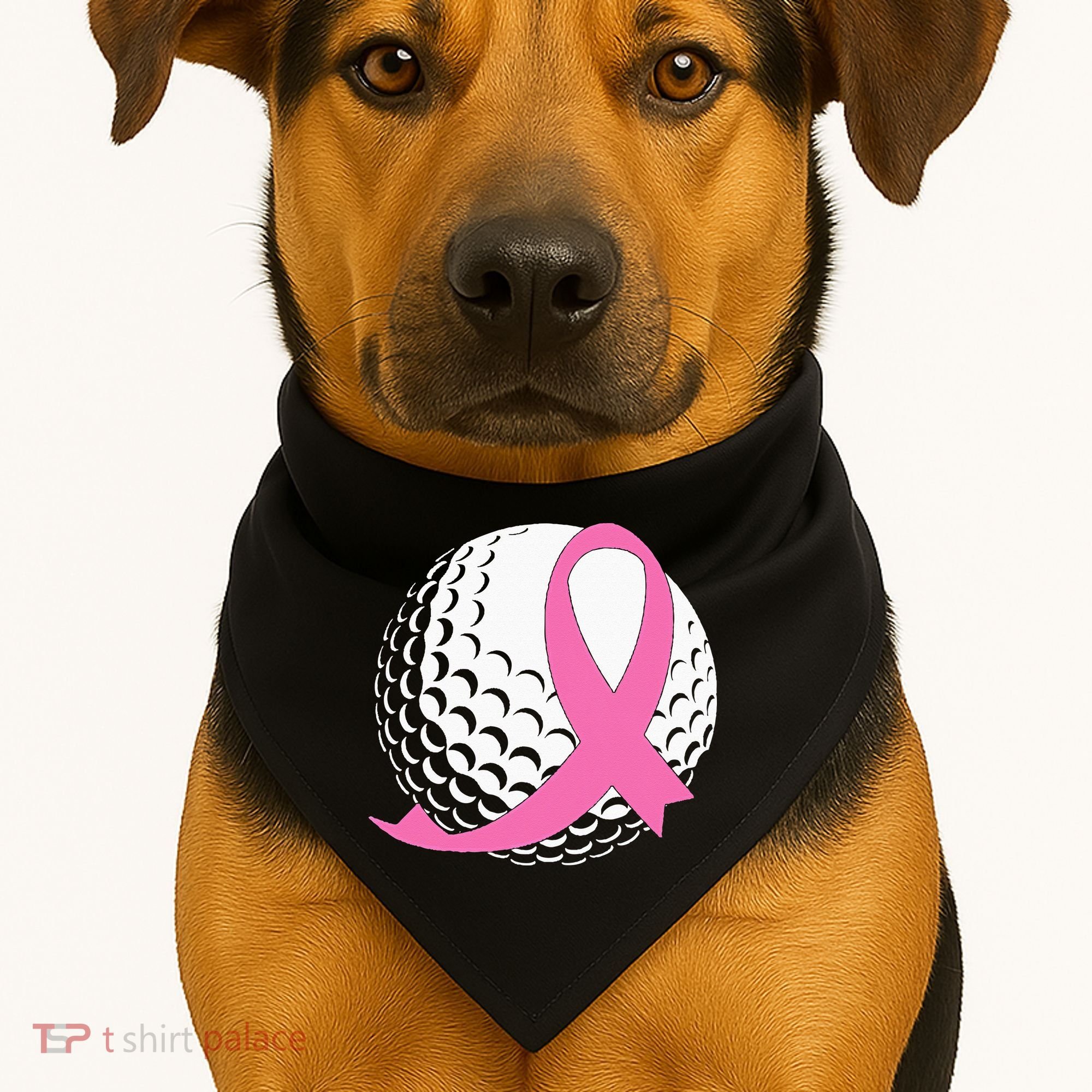 Golf Pink Ribbon Breast Cancer Awareness USA-Made Doggie Bandana