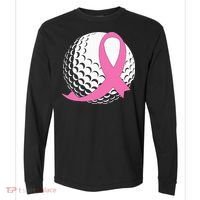 Golf Pink Ribbon Breast Cancer Awareness Comfort Colors Heavyweight Long Sleeve T-Shirt thumb 0