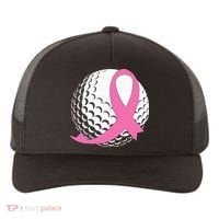 Golf Pink Ribbon Breast Cancer Awareness Yupoong Adult 5-Panel Trucker Hat thumb 0