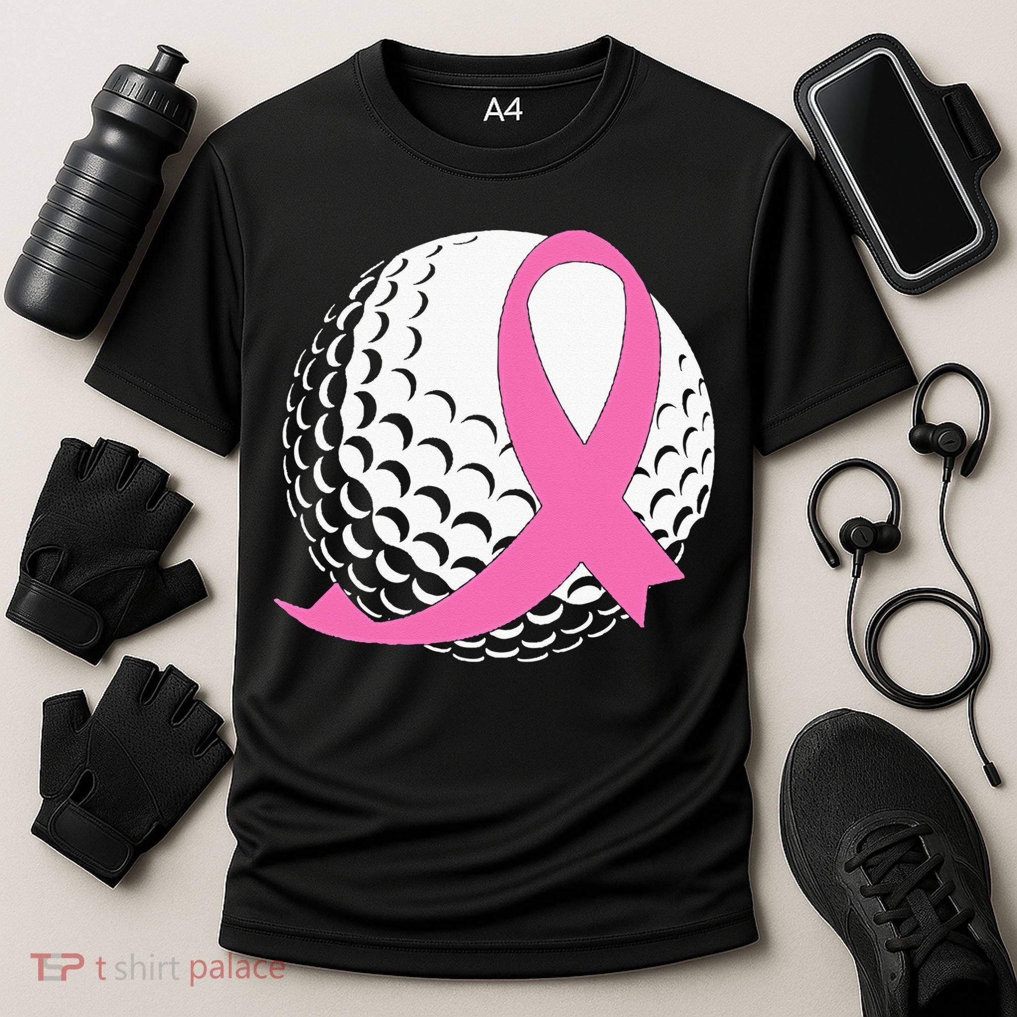 Golf Pink Ribbon Breast Cancer Awareness Cooling Performance Crew T-Shirt