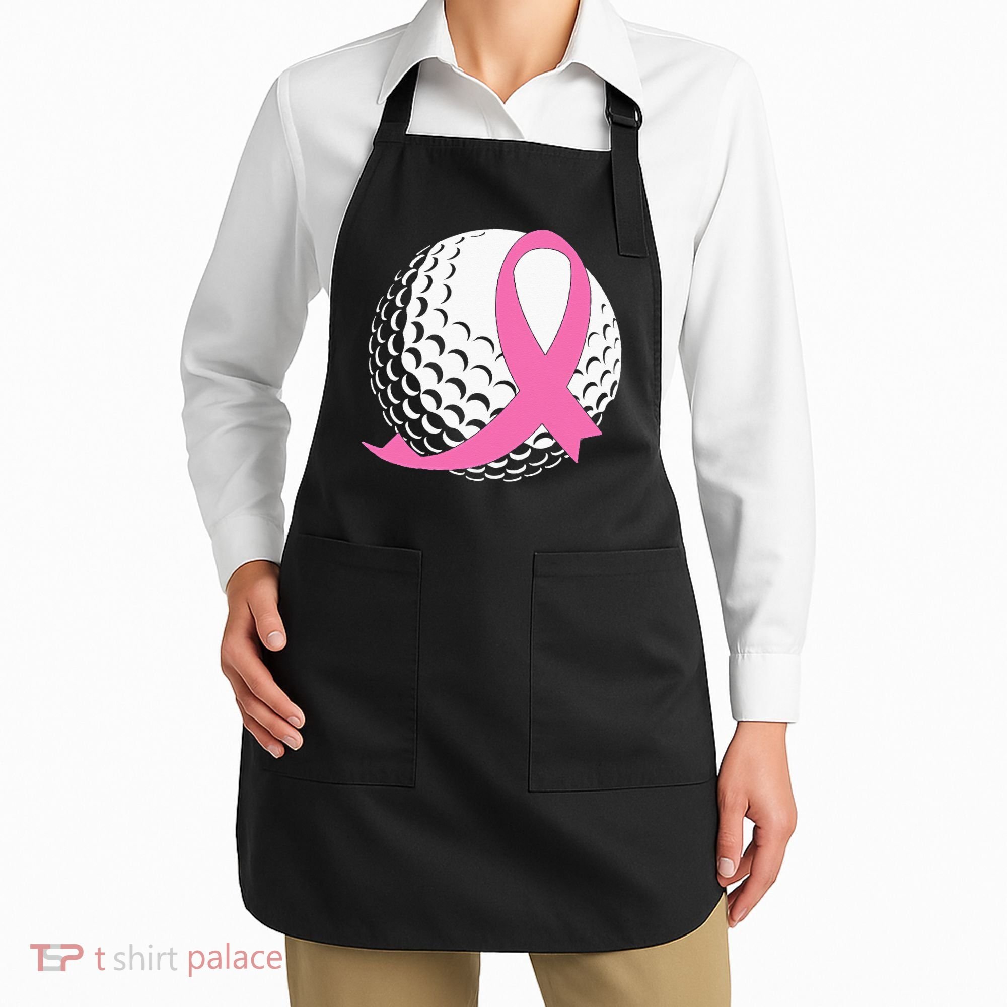 Golf Pink Ribbon Breast Cancer Awareness Apron