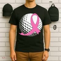 Golf Pink Ribbon Breast Cancer Awareness T-Shirt thumb 6