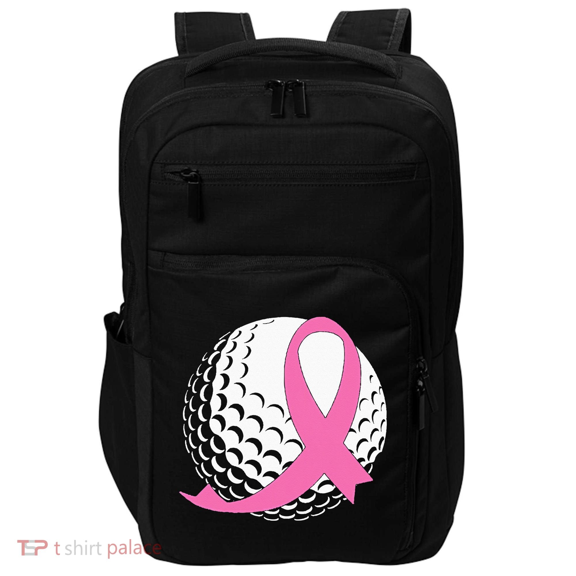 Golf Pink Ribbon Breast Cancer Awareness Impact Tech Backpack