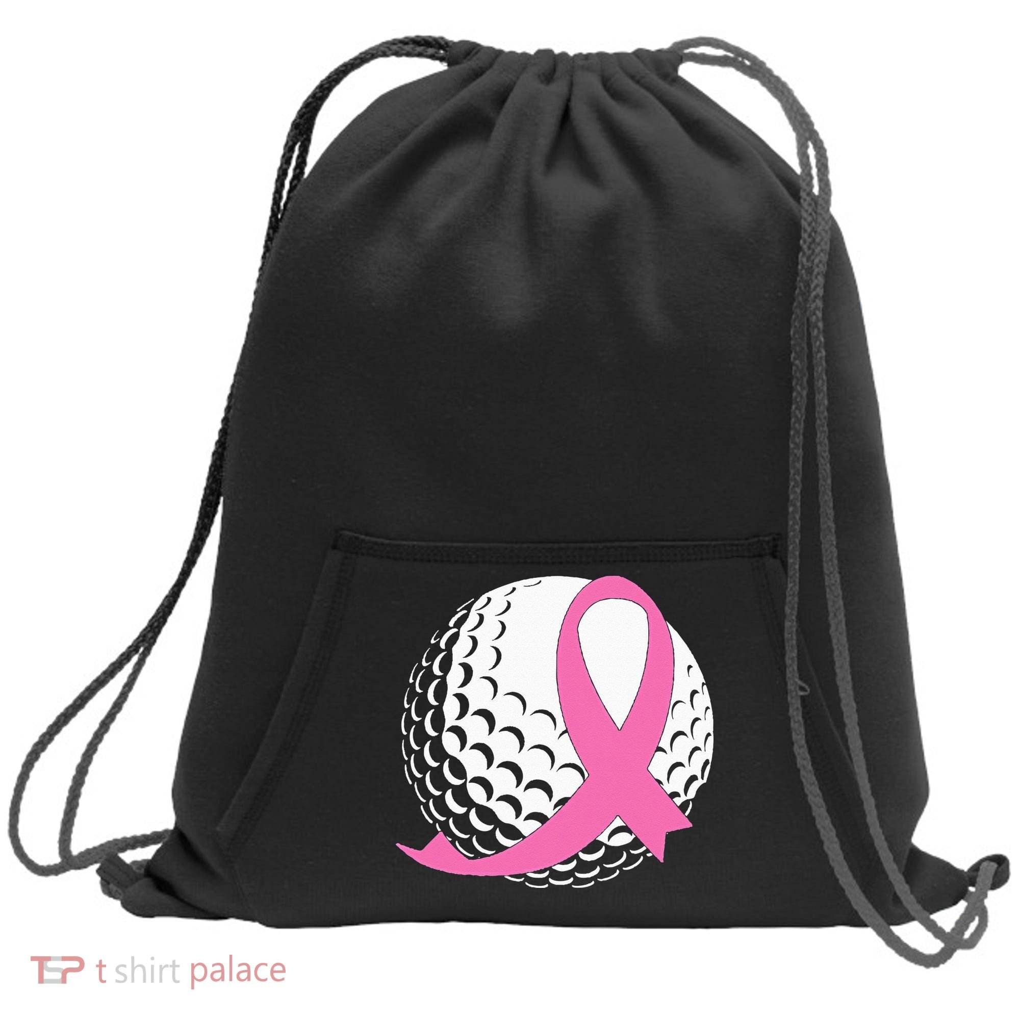 Golf Pink Ribbon Breast Cancer Awareness Sweatshirt Cinch Pack Bag