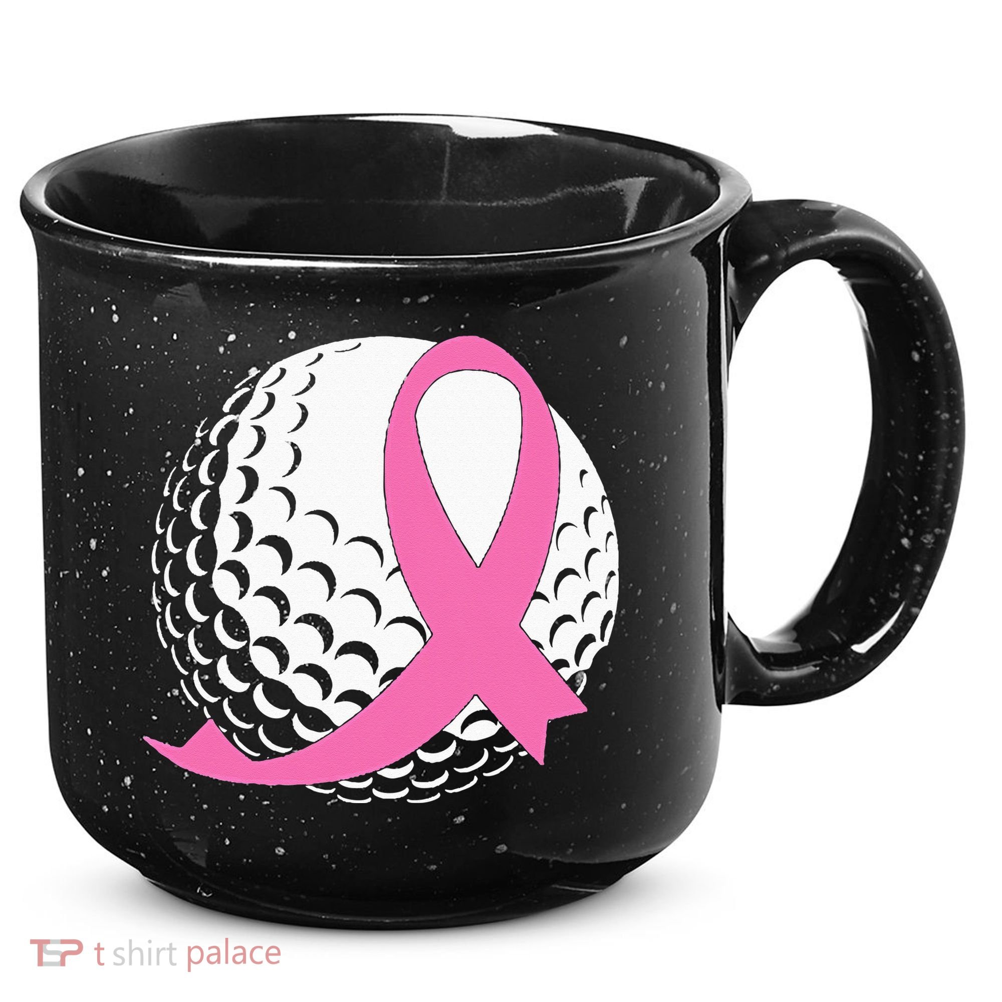 Golf Pink Ribbon Breast Cancer Awareness 15oz Campfire Ceramic Mug