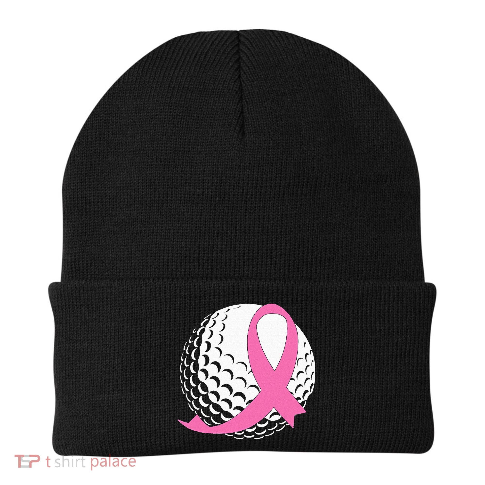 Golf Pink Ribbon Breast Cancer Awareness Beanie
