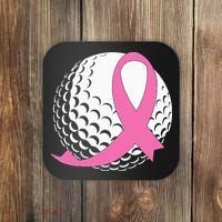 Golf Pink Ribbon Breast Cancer Awareness Coaster thumb 0