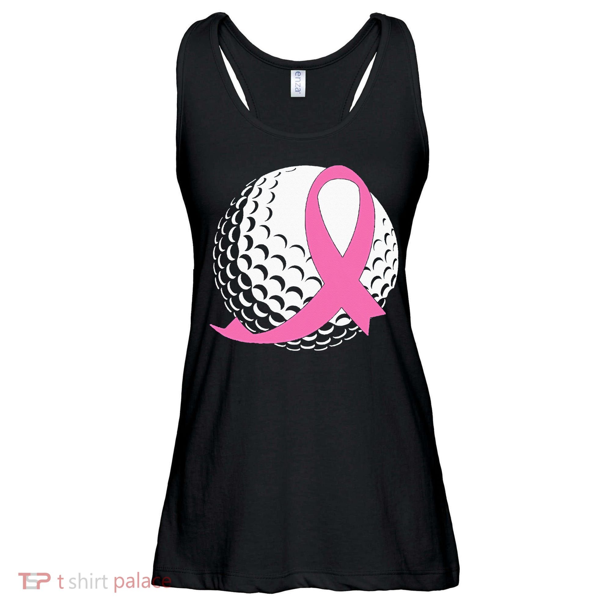 Golf Pink Ribbon Breast Cancer Awareness Ladies Essential Flowy Tank