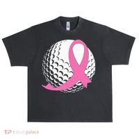 Golf Pink Ribbon Breast Cancer Awareness Urban Oversized Heavyweight T-Shirt thumb 0