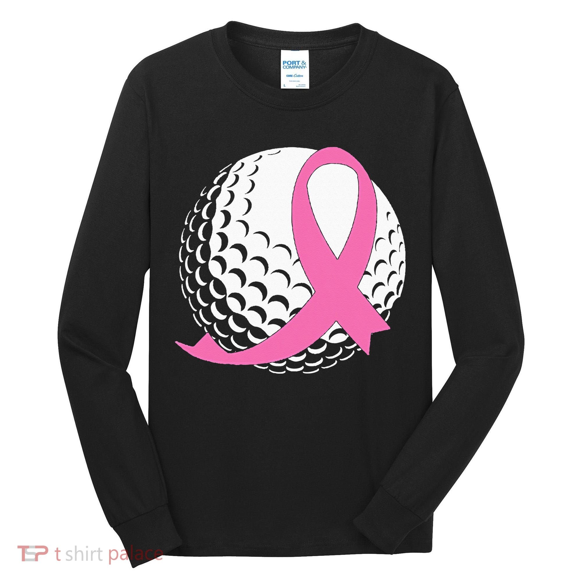 Golf Pink Ribbon Breast Cancer Awareness Tall Long Sleeve Shirt