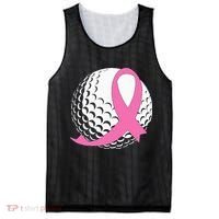 Golf Pink Ribbon Breast Cancer Awareness Mesh Reversible Basketball Jersey Tank thumb 0