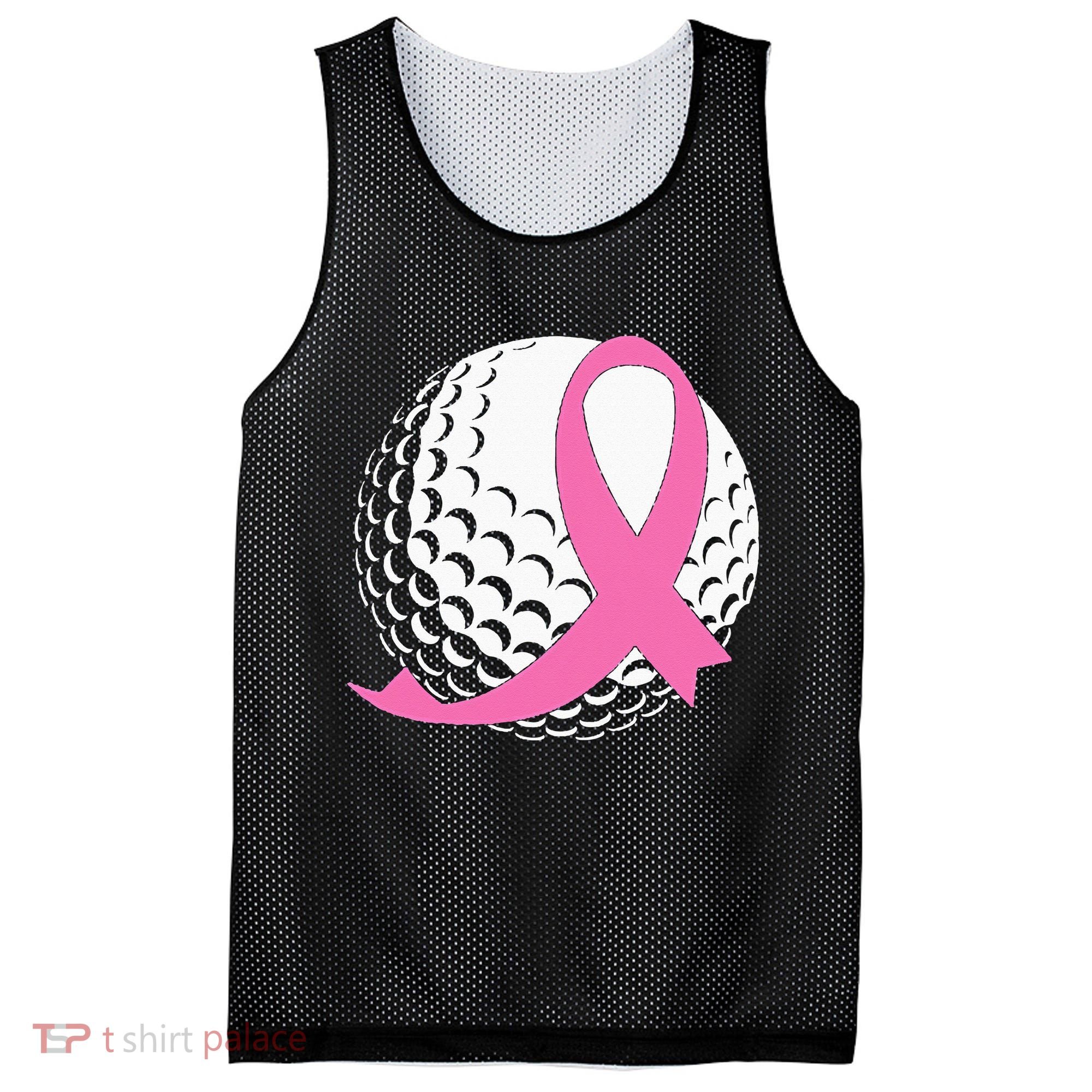 Golf Pink Ribbon Breast Cancer Awareness Mesh Reversible Basketball Jersey Tank