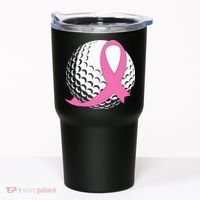 Golf Pink Ribbon Breast Cancer Awareness Tumbler thumb 0