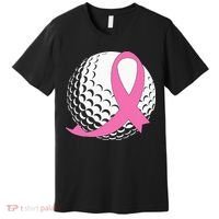 Golf Pink Ribbon Breast Cancer Awareness Premium T-Shirt thumb 0