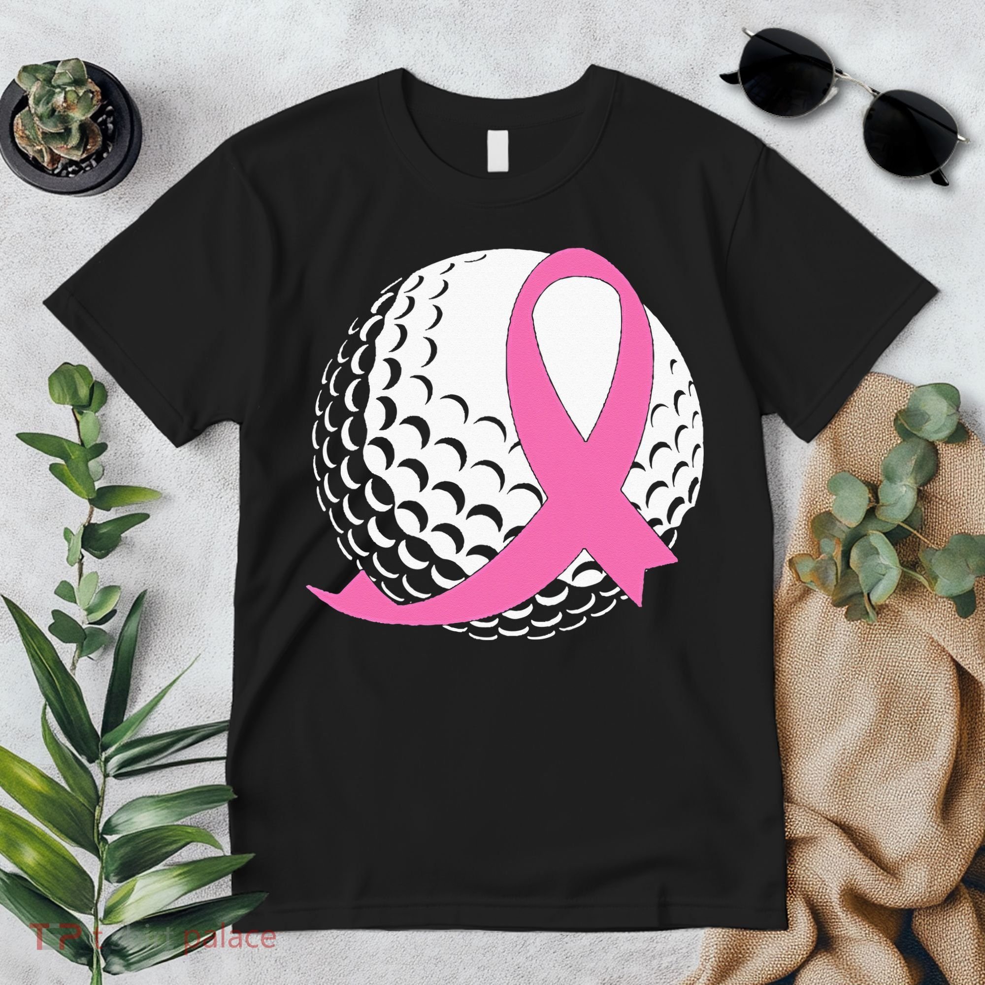 Golf Pink Ribbon Breast Cancer Awareness Premium T-Shirt