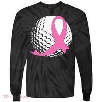 Golf Pink Ribbon Breast Cancer Awareness Tie-Dye Long Sleeve Shirt thumb 0