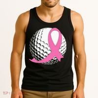Golf Pink Ribbon Breast Cancer Awareness Tank Top thumb 3
