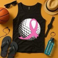Golf Pink Ribbon Breast Cancer Awareness Tank Top thumb 4