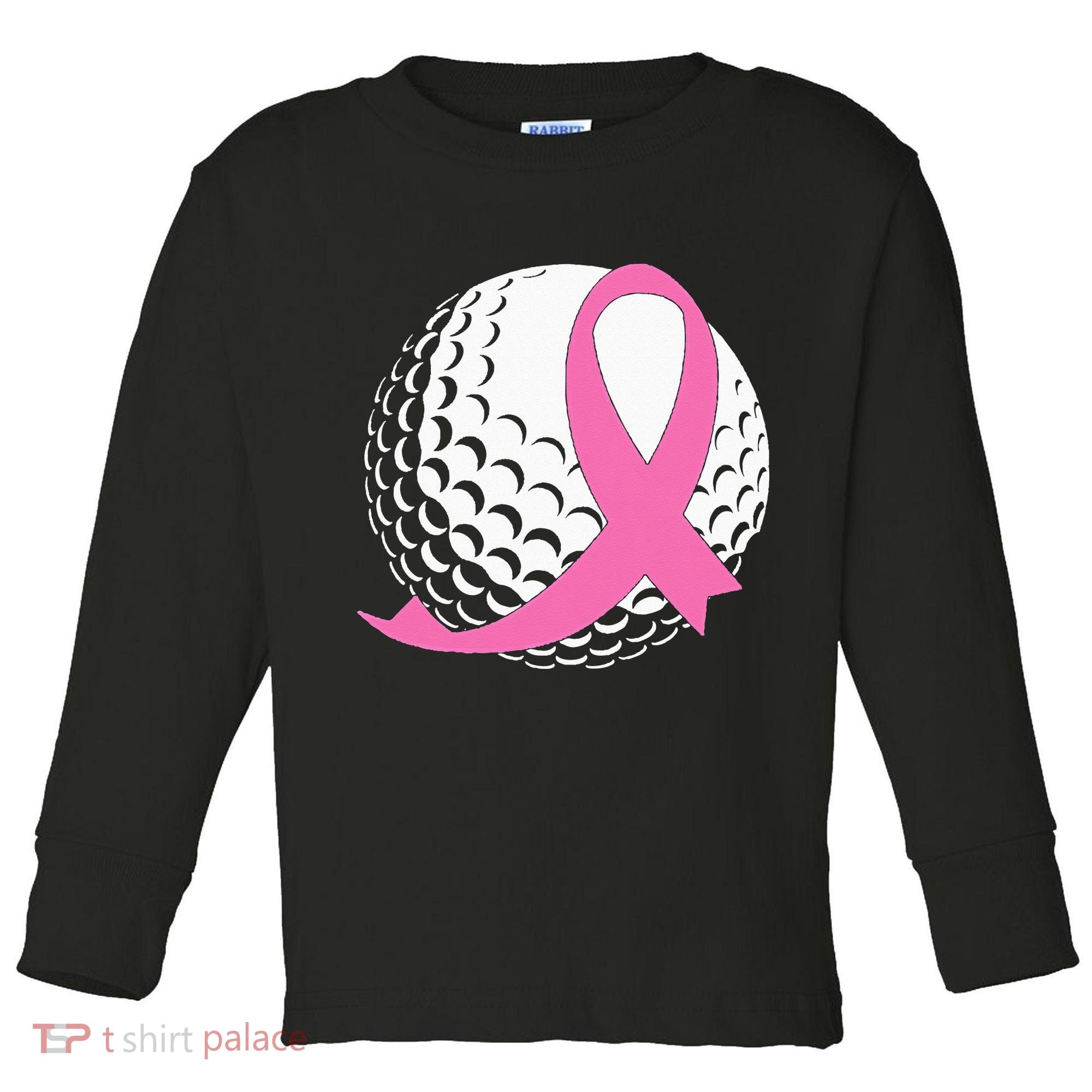 Golf Pink Ribbon Breast Cancer Awareness Toddler Long Sleeve Shirt
