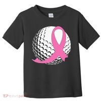 Golf Pink Ribbon Breast Cancer Awareness Toddler T-Shirt thumb 0