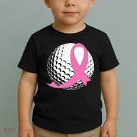Golf Pink Ribbon Breast Cancer Awareness Toddler T-Shirt thumb 2