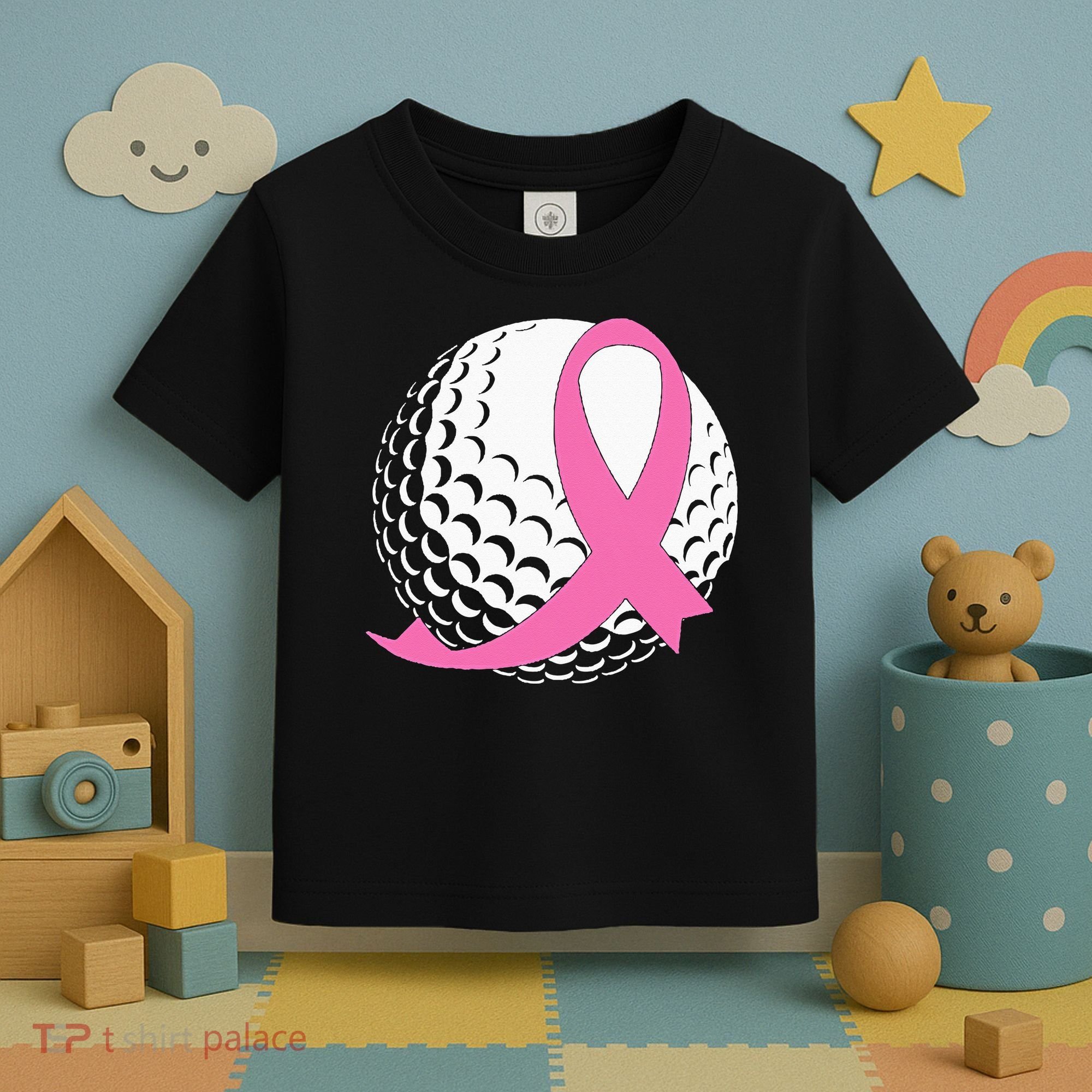 Golf Pink Ribbon Breast Cancer Awareness Toddler T-Shirt