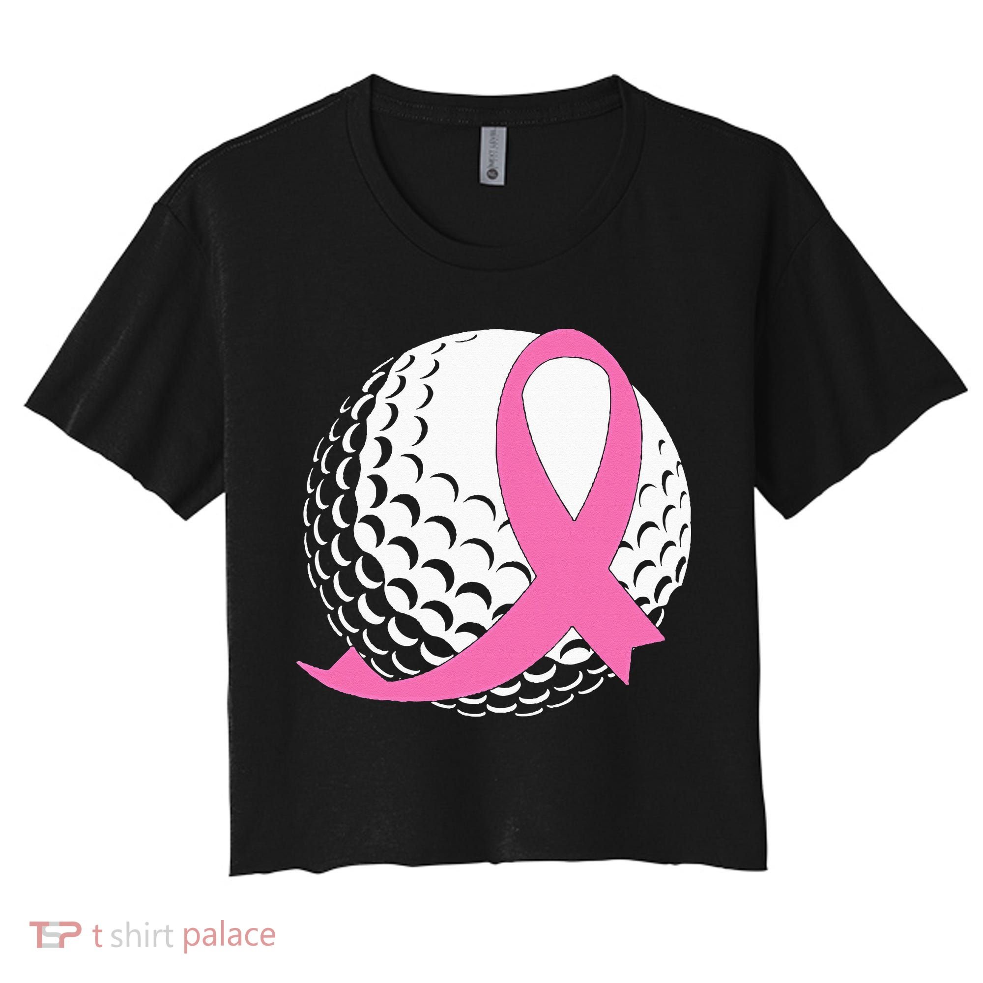 Golf Pink Ribbon Breast Cancer Awareness Women's Crop Top Tee