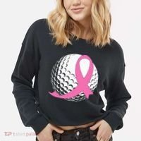 Golf Pink Ribbon Breast Cancer Awareness Cropped Pullover Crew thumb 2