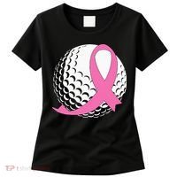 Golf Pink Ribbon Breast Cancer Awareness Women's T-Shirt thumb 0