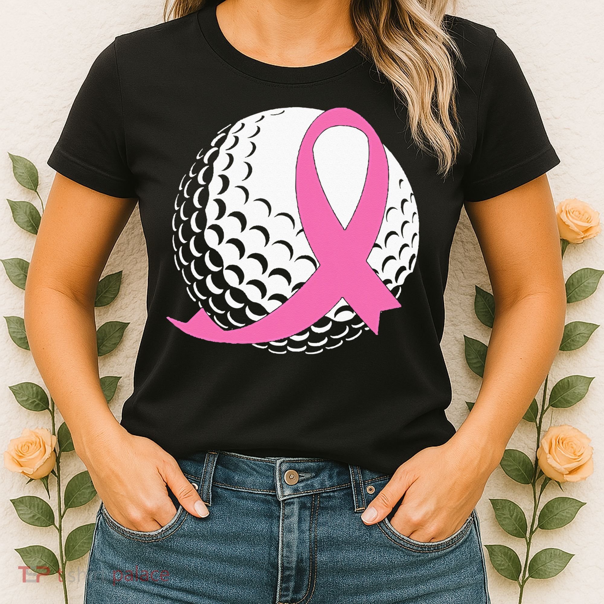 Golf Pink Ribbon Breast Cancer Awareness Women's T-Shirt