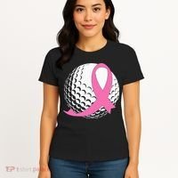 Golf Pink Ribbon Breast Cancer Awareness Women's T-Shirt thumb 4