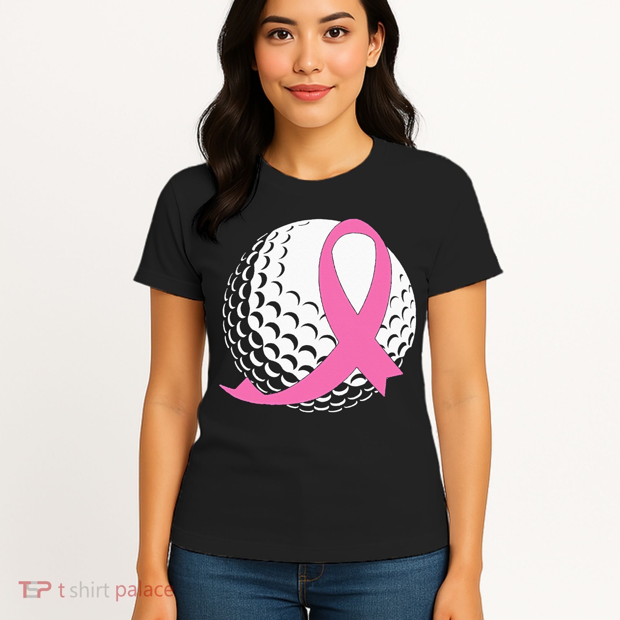 Golf Pink Ribbon Breast Cancer Awareness Women's T-Shirt