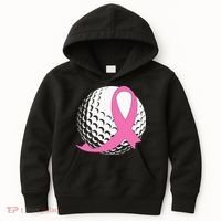 Golf Pink Ribbon Breast Cancer Awareness Kids Hoodie thumb 0