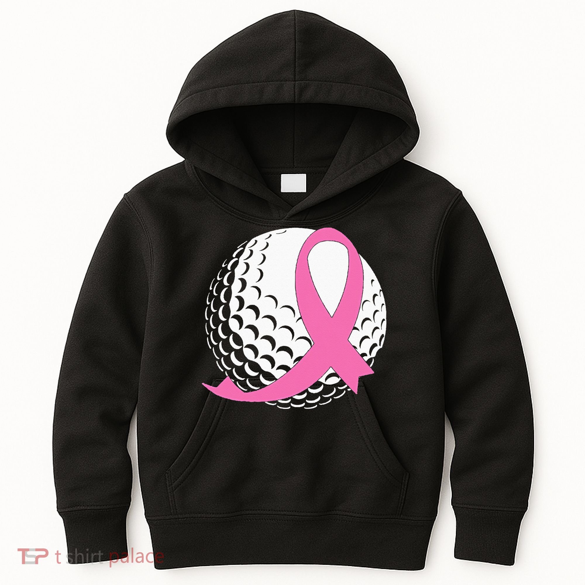 Golf Pink Ribbon Breast Cancer Awareness Kids Hoodie