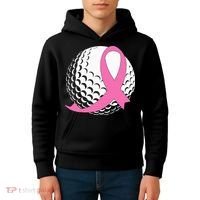 Golf Pink Ribbon Breast Cancer Awareness Kids Hoodie thumb 4