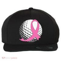 Golf Pink Ribbon Breast Cancer Awareness Wool Snapback Cap thumb 0
