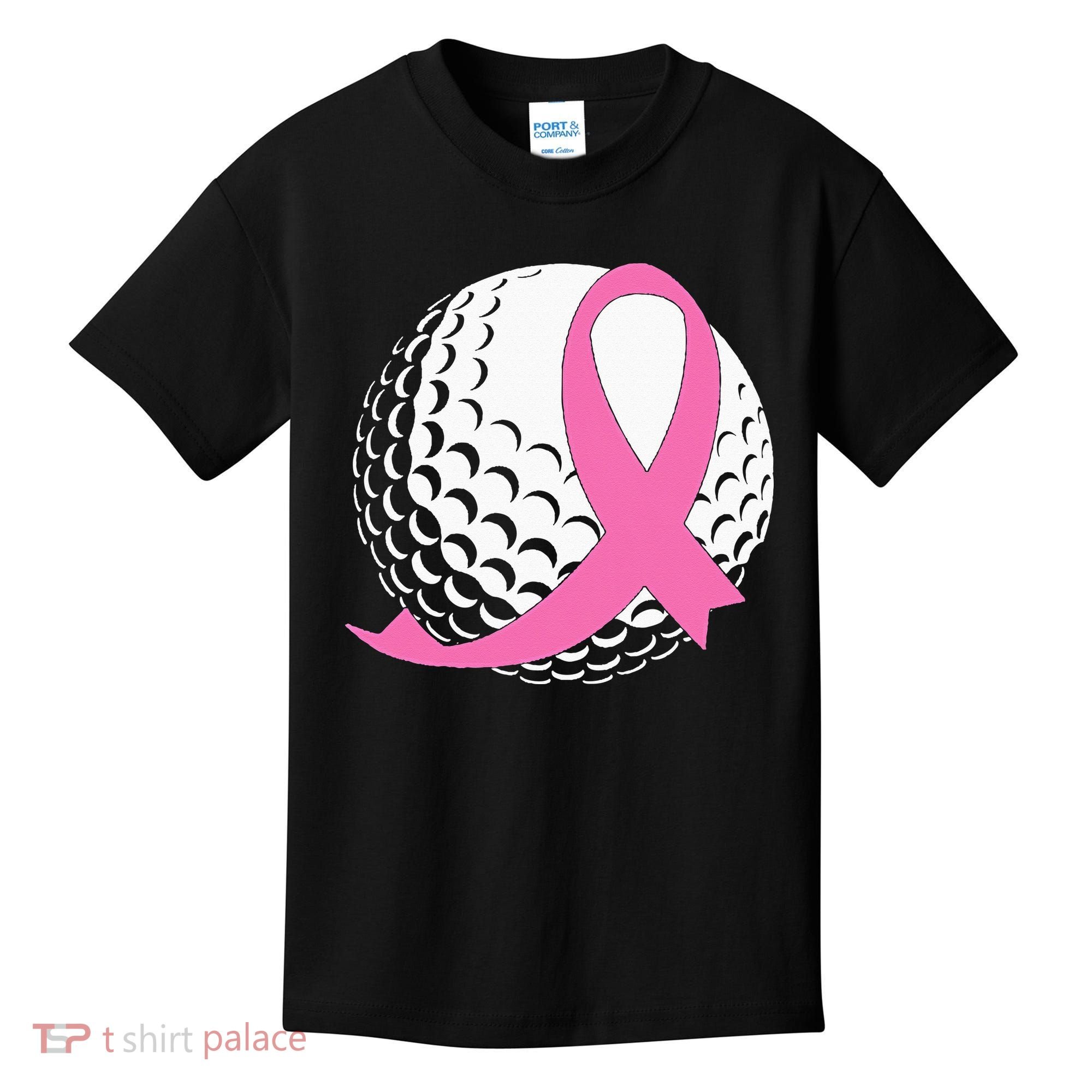 Golf Pink Ribbon Breast Cancer Awareness Kids T-Shirt