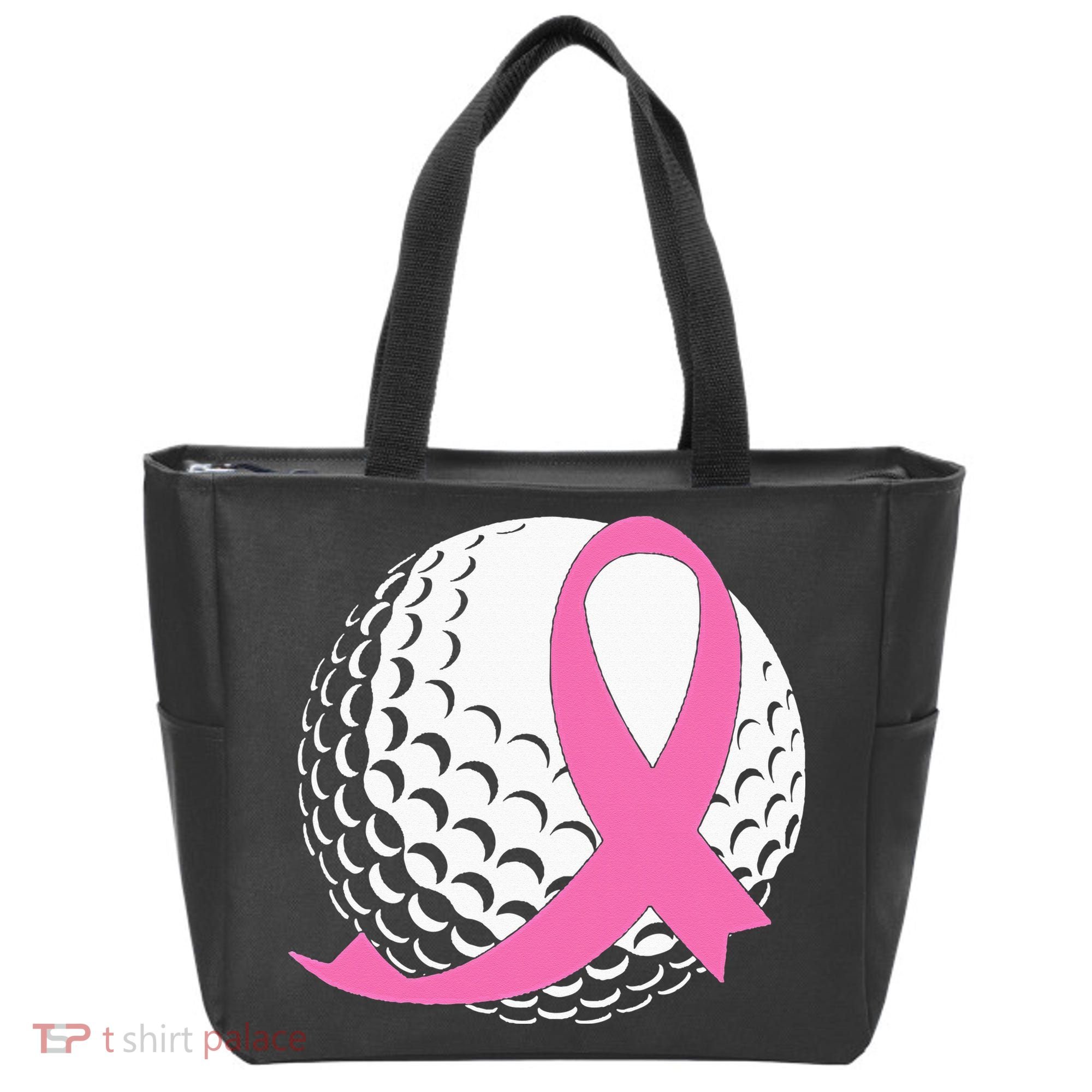 Golf Pink Ribbon Breast Cancer Awareness Tote Bag